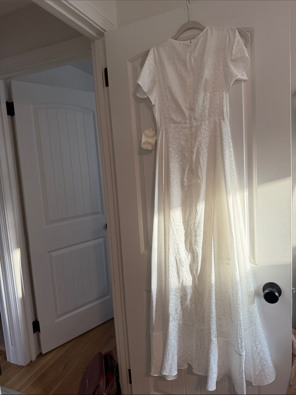 Altar'd State White High-Low Ruffle Wrap Dress - Picture 8 of 8